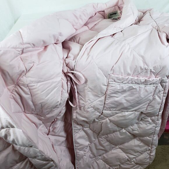 Vintage Saratoga by Wesco Quilted Housecoat Robe Womens M Pink 70s? 80s - Picture 5 of 10